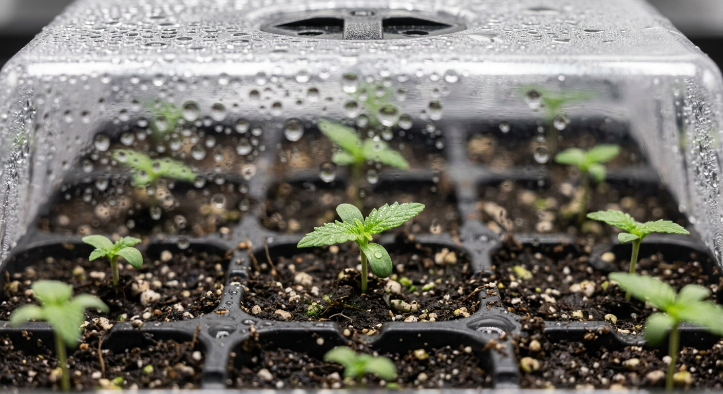 Seedling humidity dome — maintaining 70–80% RH during the first two weeks