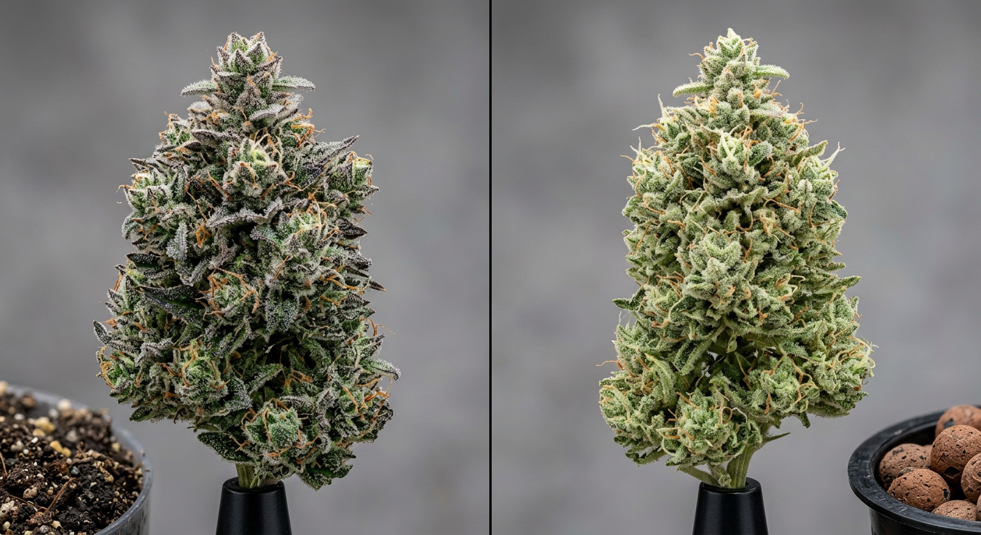 Growing medium and environment dramatically influence terpene density — the same strain grown differently can produce notably different entourage profiles.