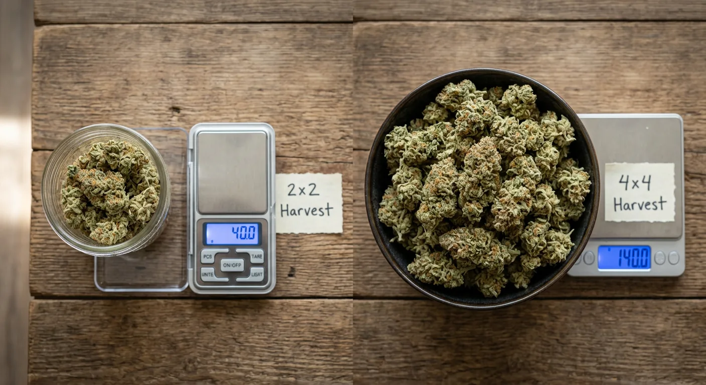 Yield Expectations: 2×2 vs 4×4 Grow Tent Cannabis