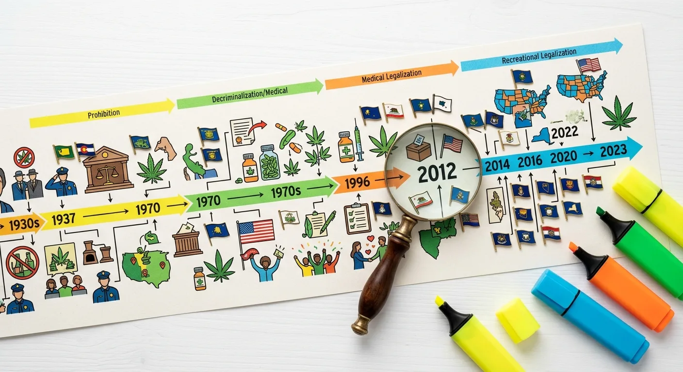 Complete Cannabis Legalization Timeline: Year-by-Year State Table