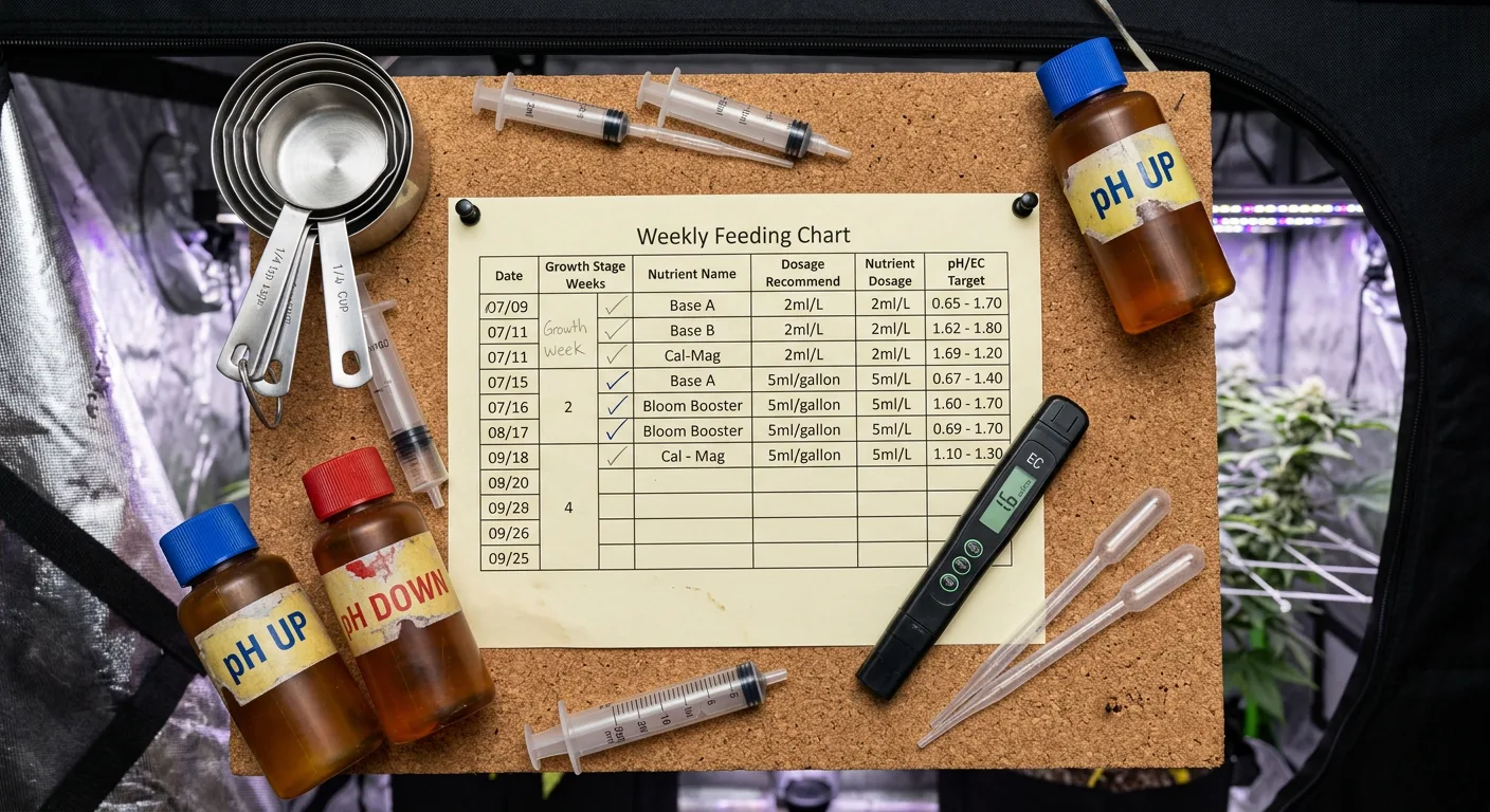 Cannabis Nutrient Feeding Schedule: Week-by-Week