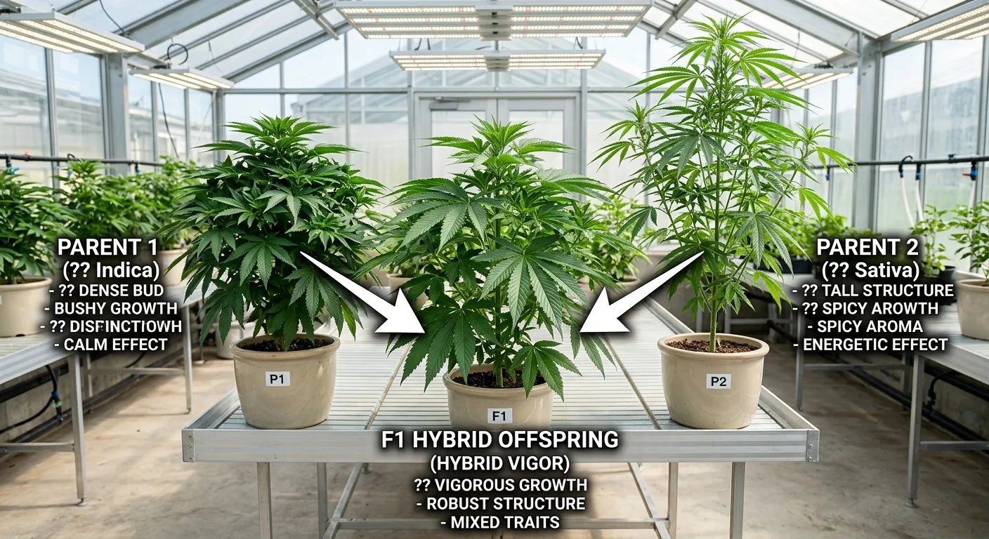 Two stabilized parent lines crossed to produce a uniform F1 generation