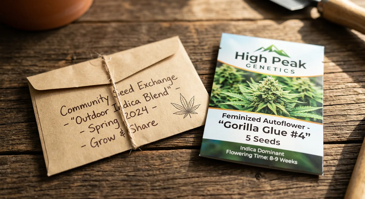 Comparing community seed packets with commercial exclusive packaging — the outside rarely tells the full genetic story.