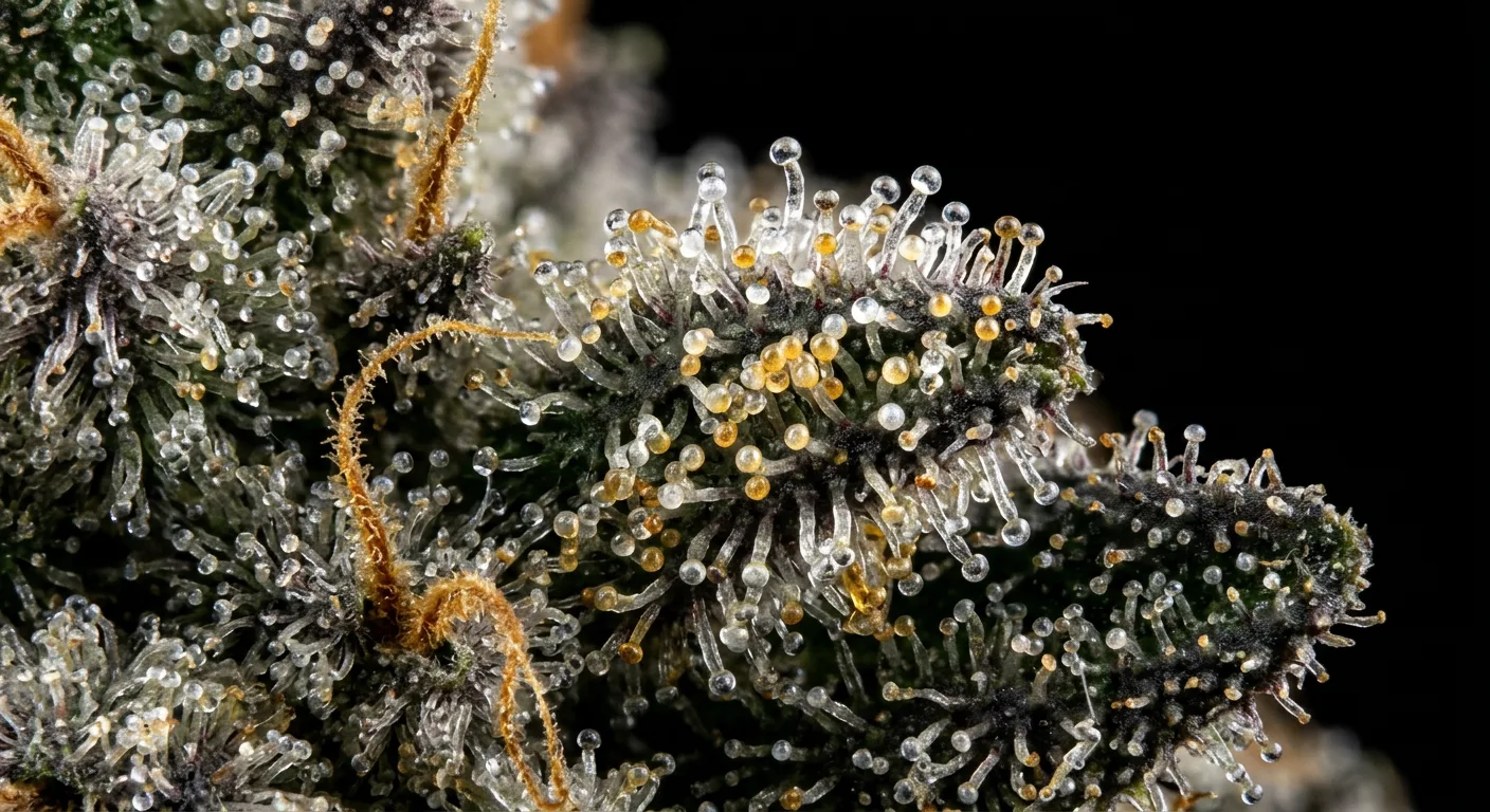 Trichome density determines terpene richness — protect it through harvest, curing, and consumption temperature.